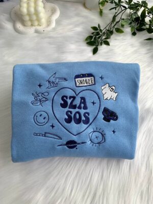 SZA SOS Favorite Songs Embroidered Crewneck T-Shirt, Sweatshirt for Men Women Sweatshirt