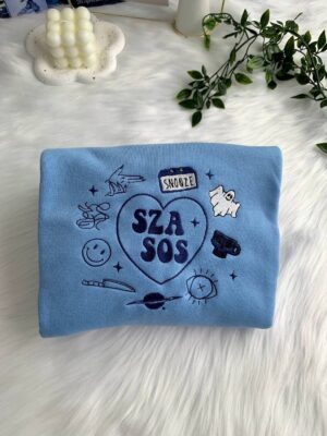 SZA SOS Favorite Songs Embroidered Crewneck T-Shirt, Sweatshirt for Men Women Sweatshirt 1