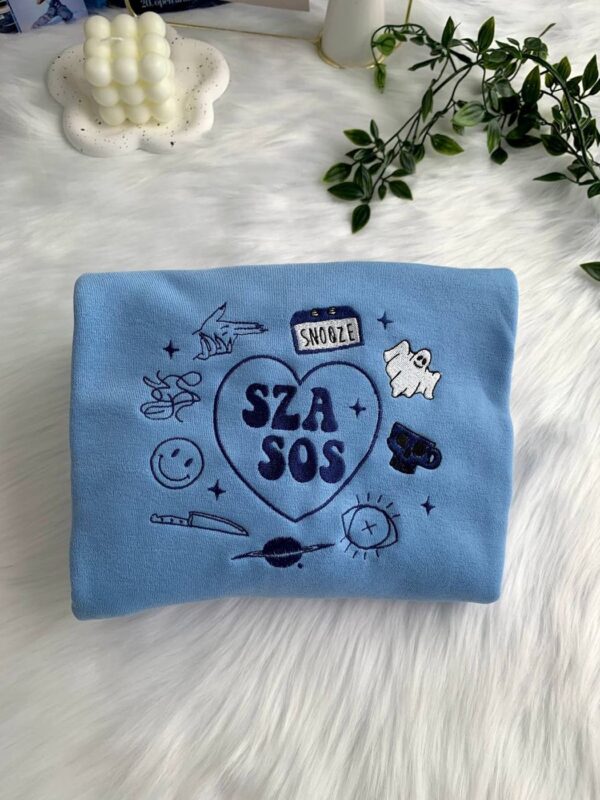 SZA SOS Favorite Songs Embroidered Crewneck T-Shirt, Sweatshirt for Men Women Sweatshirt