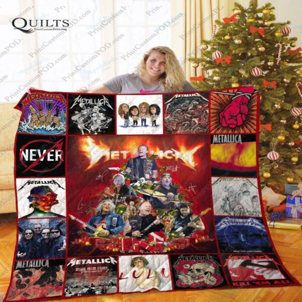 Tlmus Metallica Christmas Tree Quilt Blanket